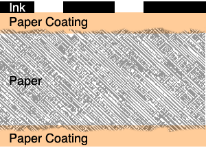 coated paper printed, no coating finish